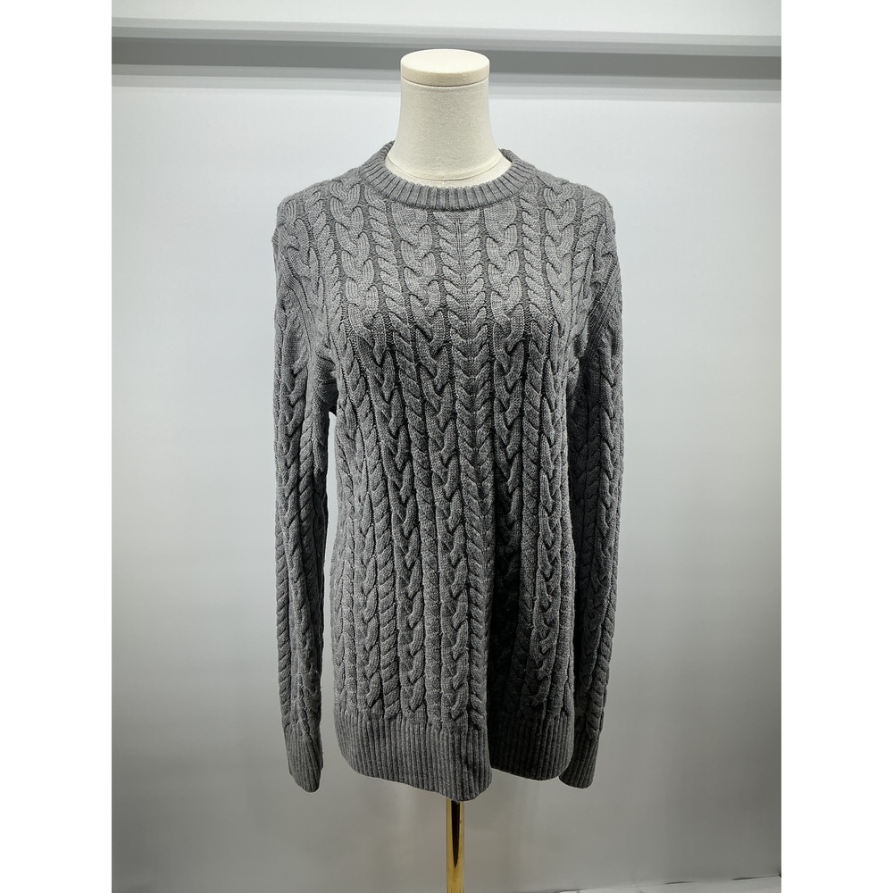 Australian Merino Wool Cable Crewneck Sweater